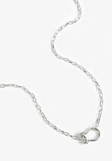 Silver Chain Lock Necklace, C431, small