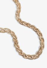 Gold Braided Chain Necklace, C605, small