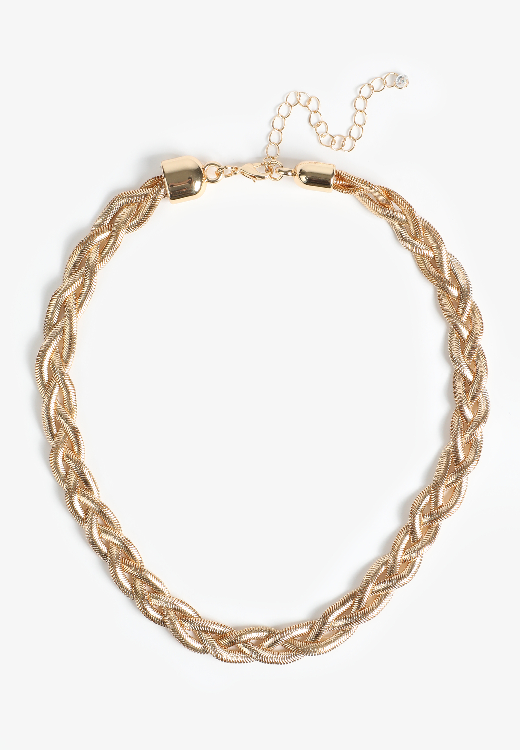Gold Braided Chain Necklace, C605, large
