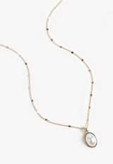Gold Oval Pearl Necklace, C2509, small