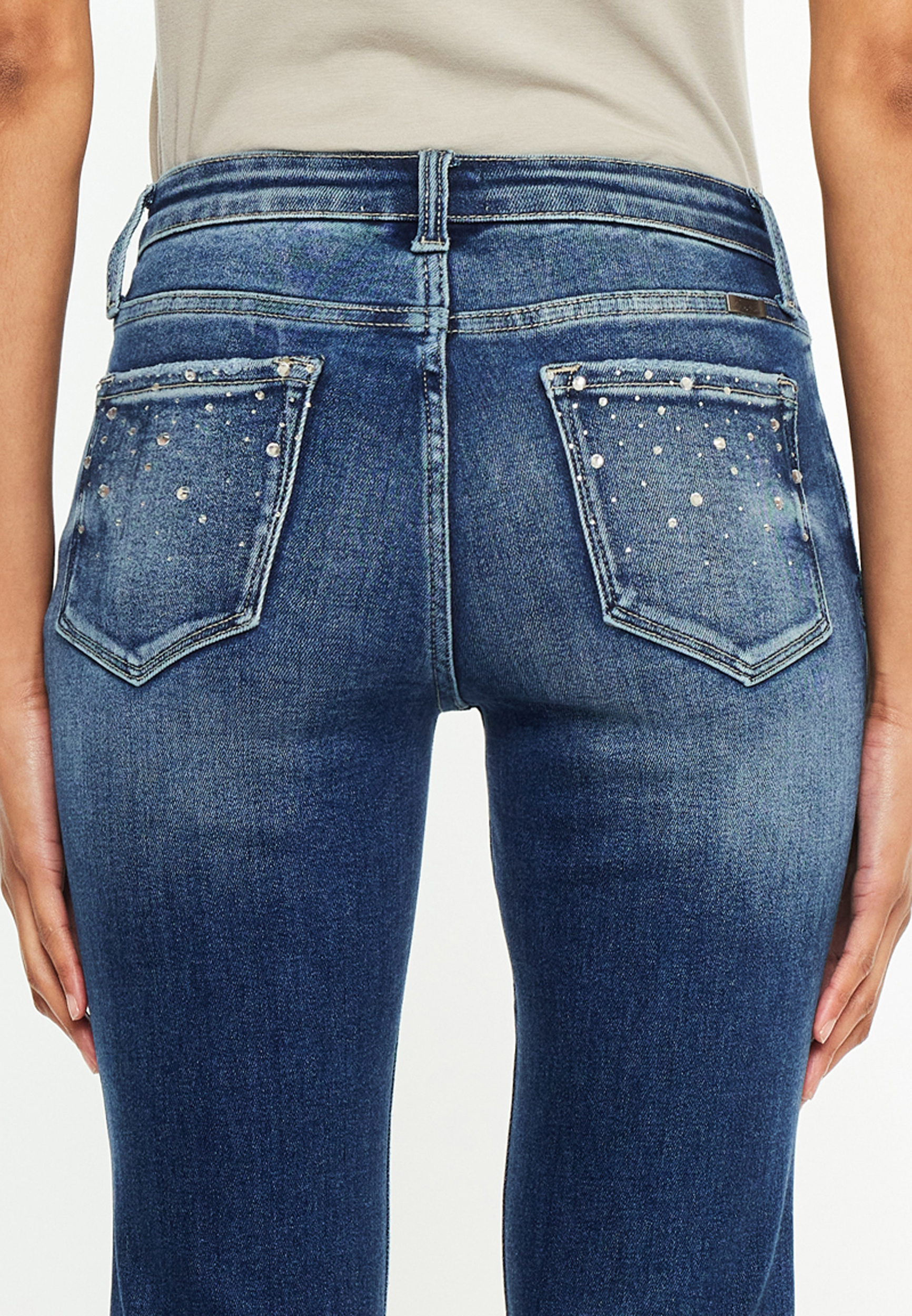 KanCan&trade; Embellished Mid Rise Flare Jean, C258, large