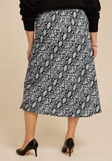 Plus Size Studio Y Snake Print High Rise Midi Skirt, C1756, small