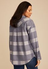 Plaid Fleece Shacket, C5885, small