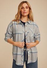 Plaid Fleece Oversized Shacket, C1755, small