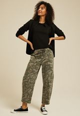 Camo Barrel Leg Weekender Pant, CAMO, small