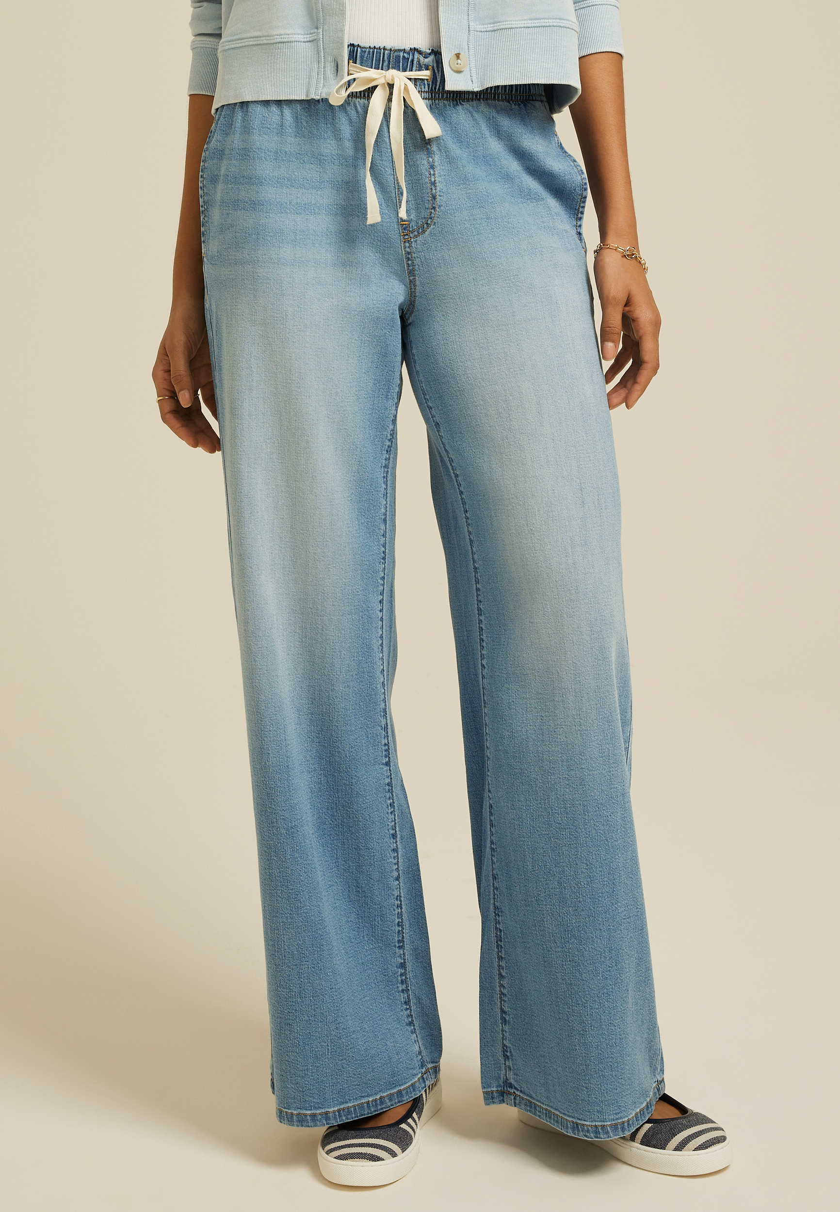 m jeans by maurices&trade; Soft High Rise Wide Leg Jean