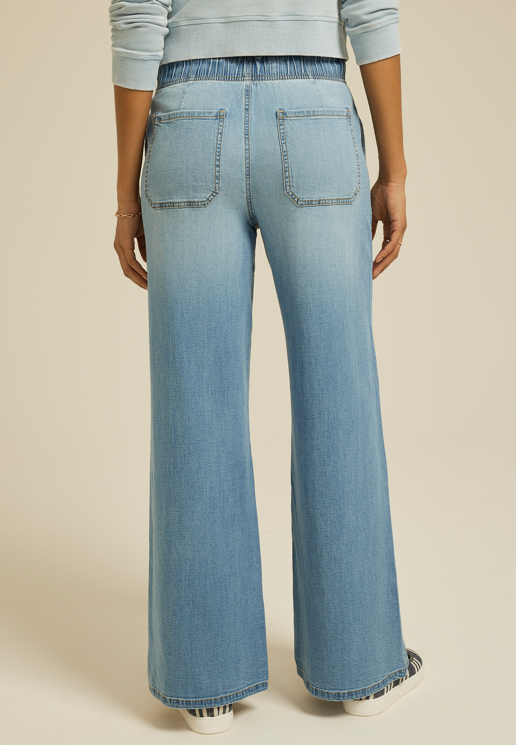 m jeans by maurices&trade; Soft High Rise Wide Leg Jean, MEDIUM SANDBLAST, large