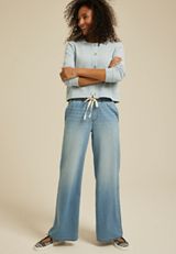 m jeans by maurices&trade; Soft High Rise Wide Leg Jean, MEDIUM SANDBLAST, small