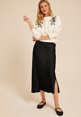 Studio Y Satin High Rise Midi Skirt, C106, small