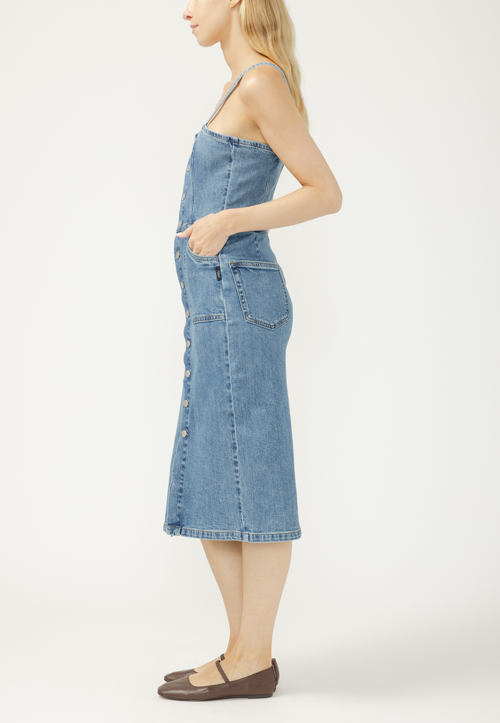 Silver Jeans Co.&reg; Button Front Denim Midi Dress, C3337, large