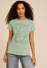 Worry Less Love More Classic Fit Graphic Tee, C9402, small