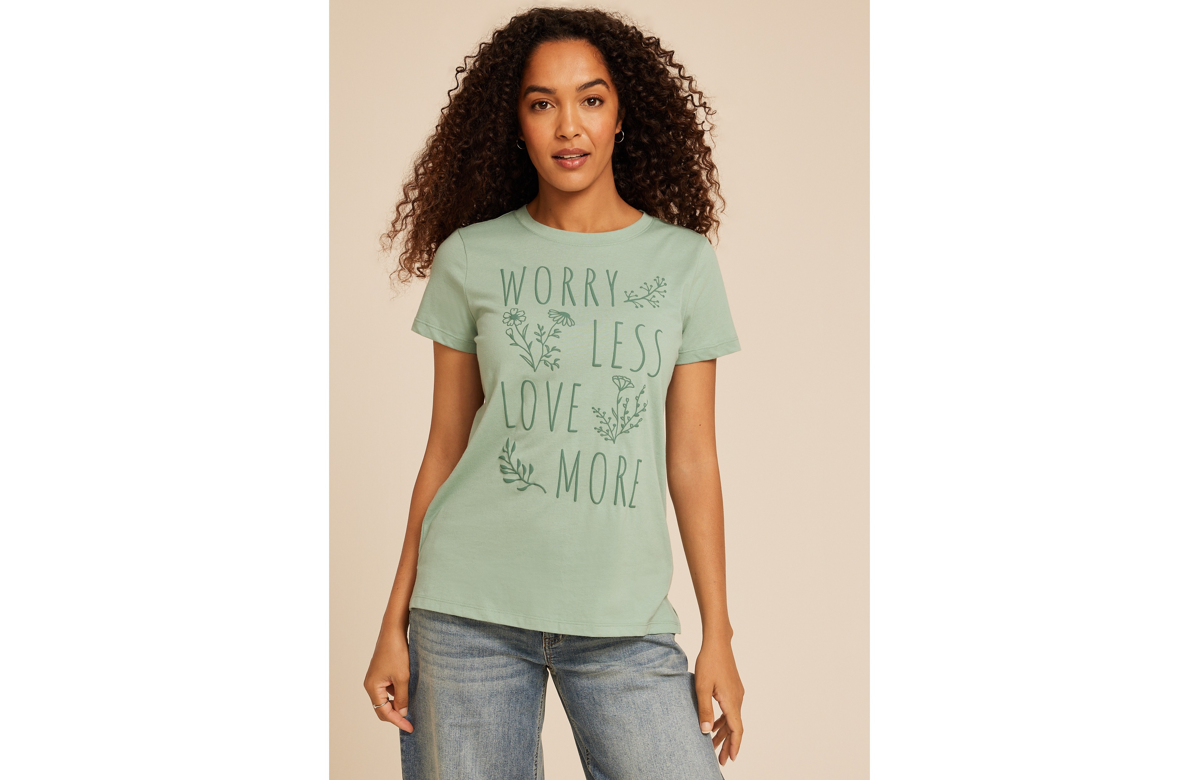 Worry Less Love More Classic Fit Graphic Tee