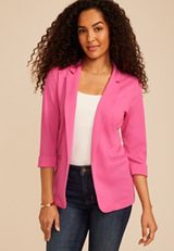 Textured Versa 3/4 Sleeve Blazer, C6737, small