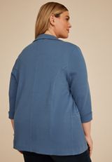 Plus Size Textured Versa 3/4 Sleeve Blazer, C7902, small