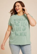 Plus Size Worry Less Love More Classic Fit Graphic Tee, C9402, small