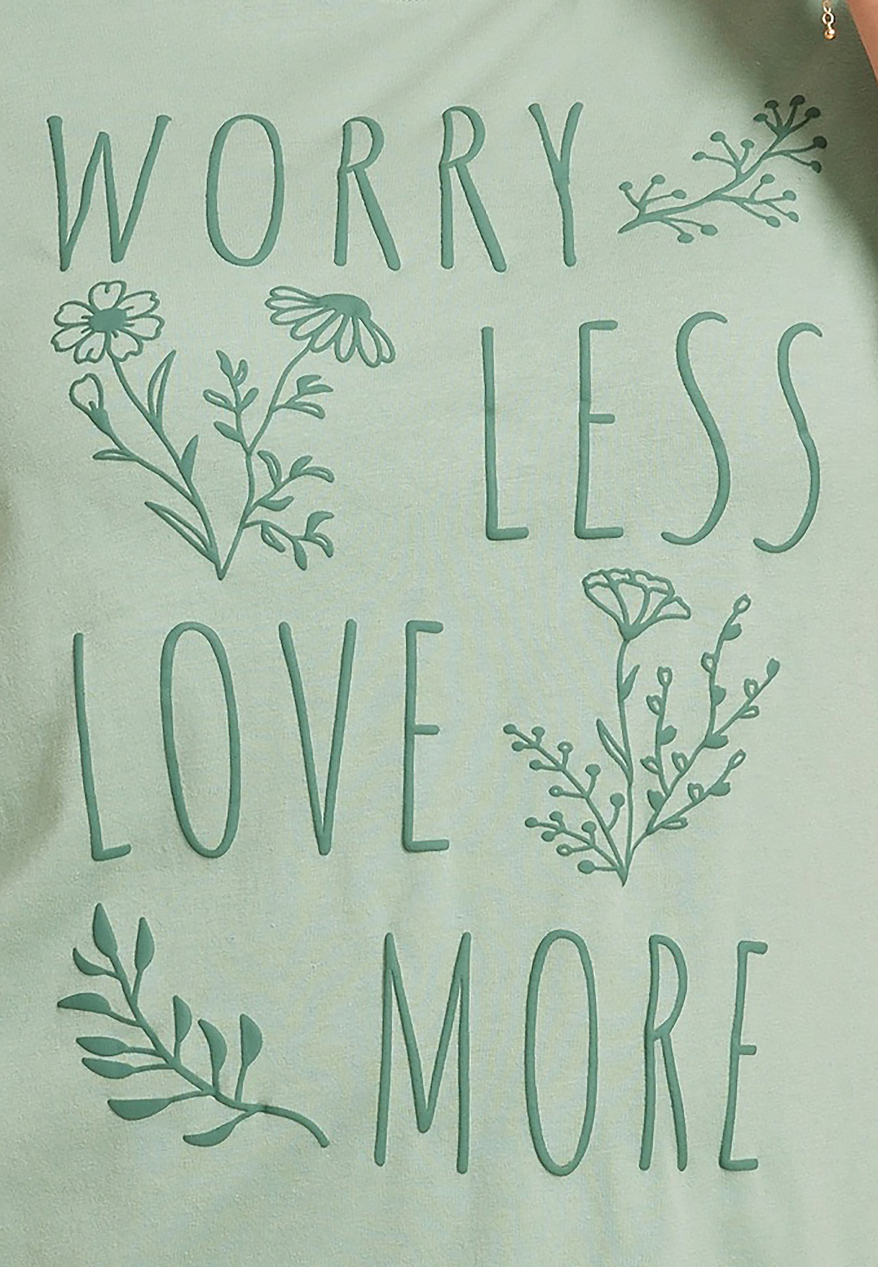 Plus Size Worry Less Love More Classic Fit Graphic Tee, C9402, large