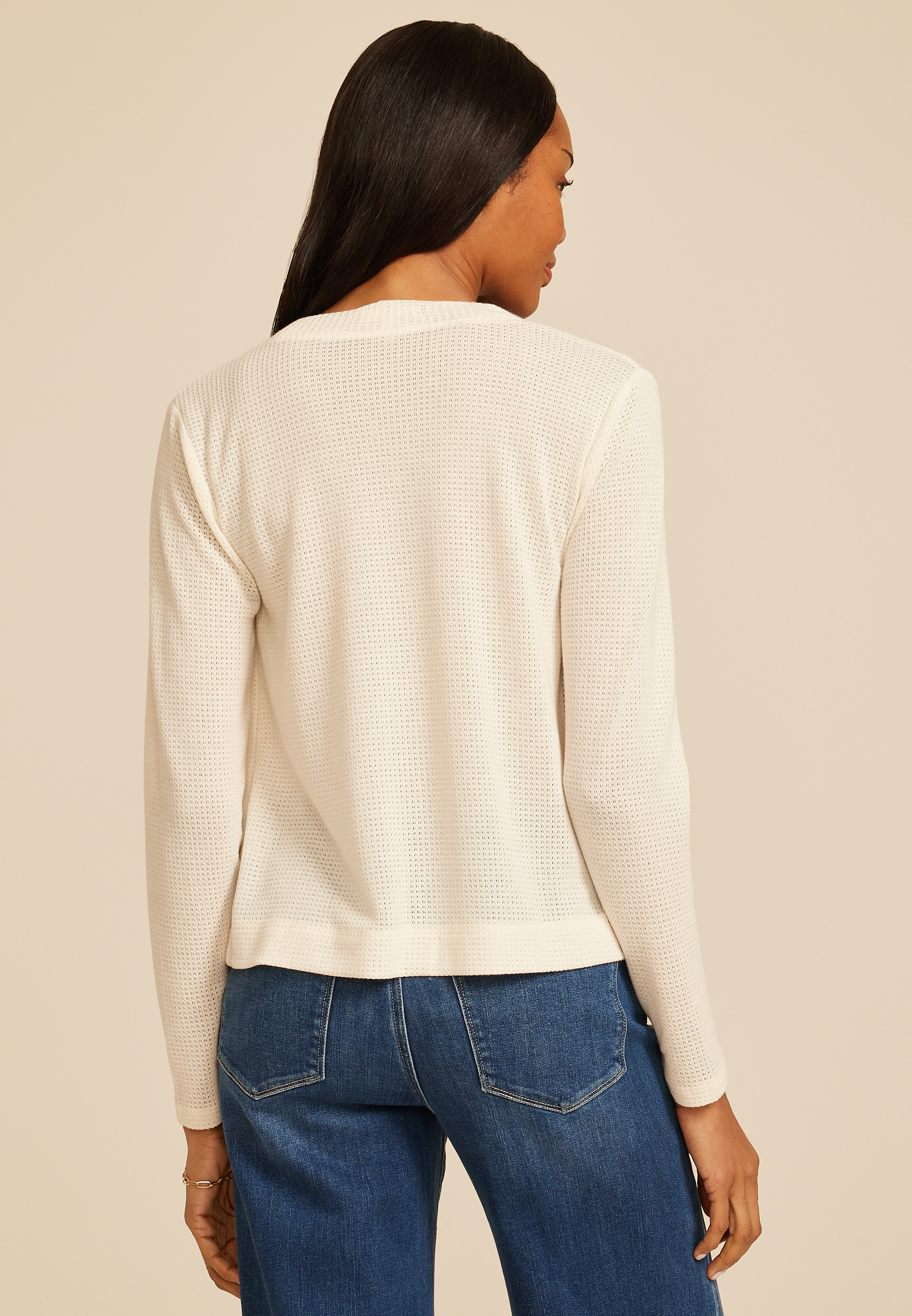 Textured Open Front Cardigan | maurices