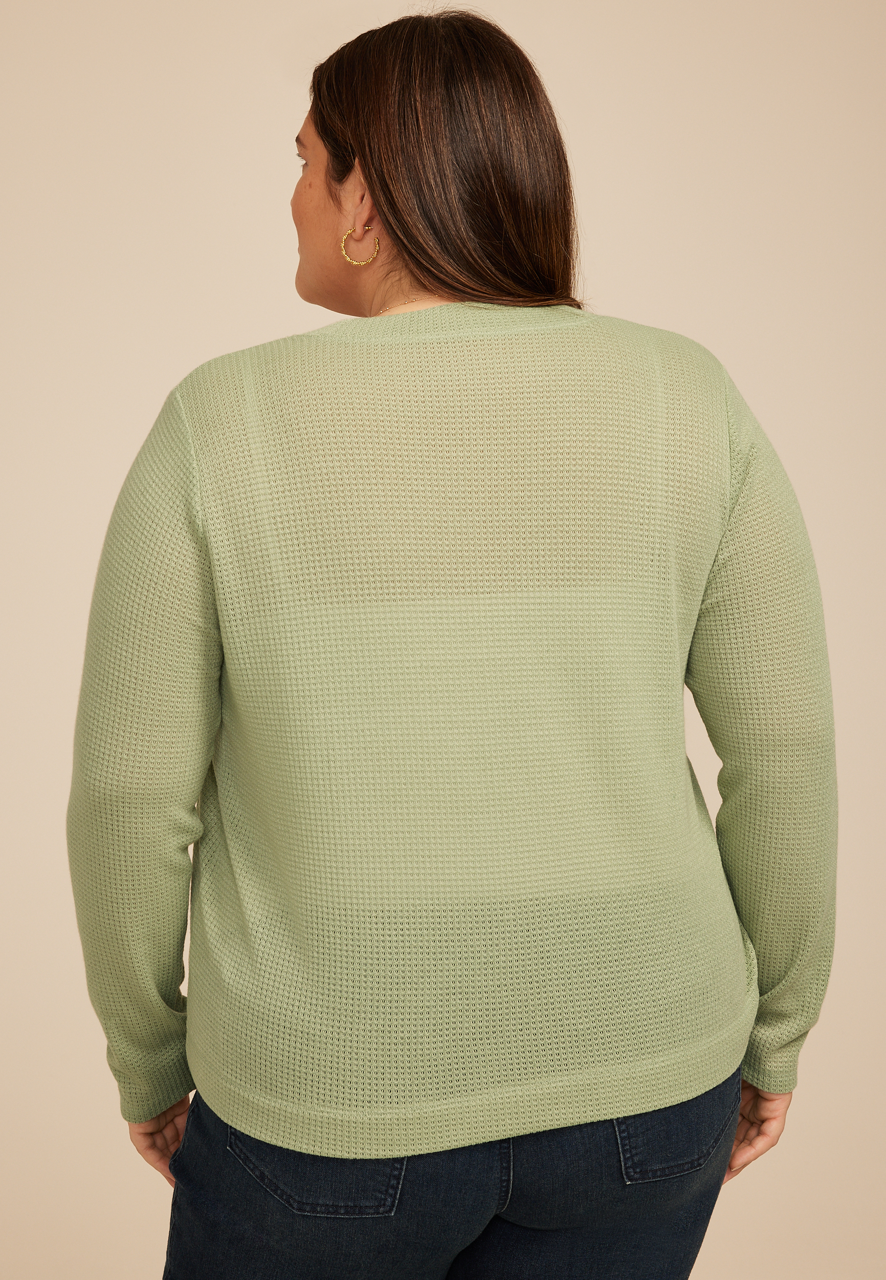 Plus Size Textured Open Front Cardigan - thumbnail 8