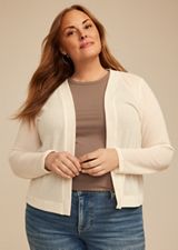 Plus Size Textured Open Front Cardigan, C8232, small