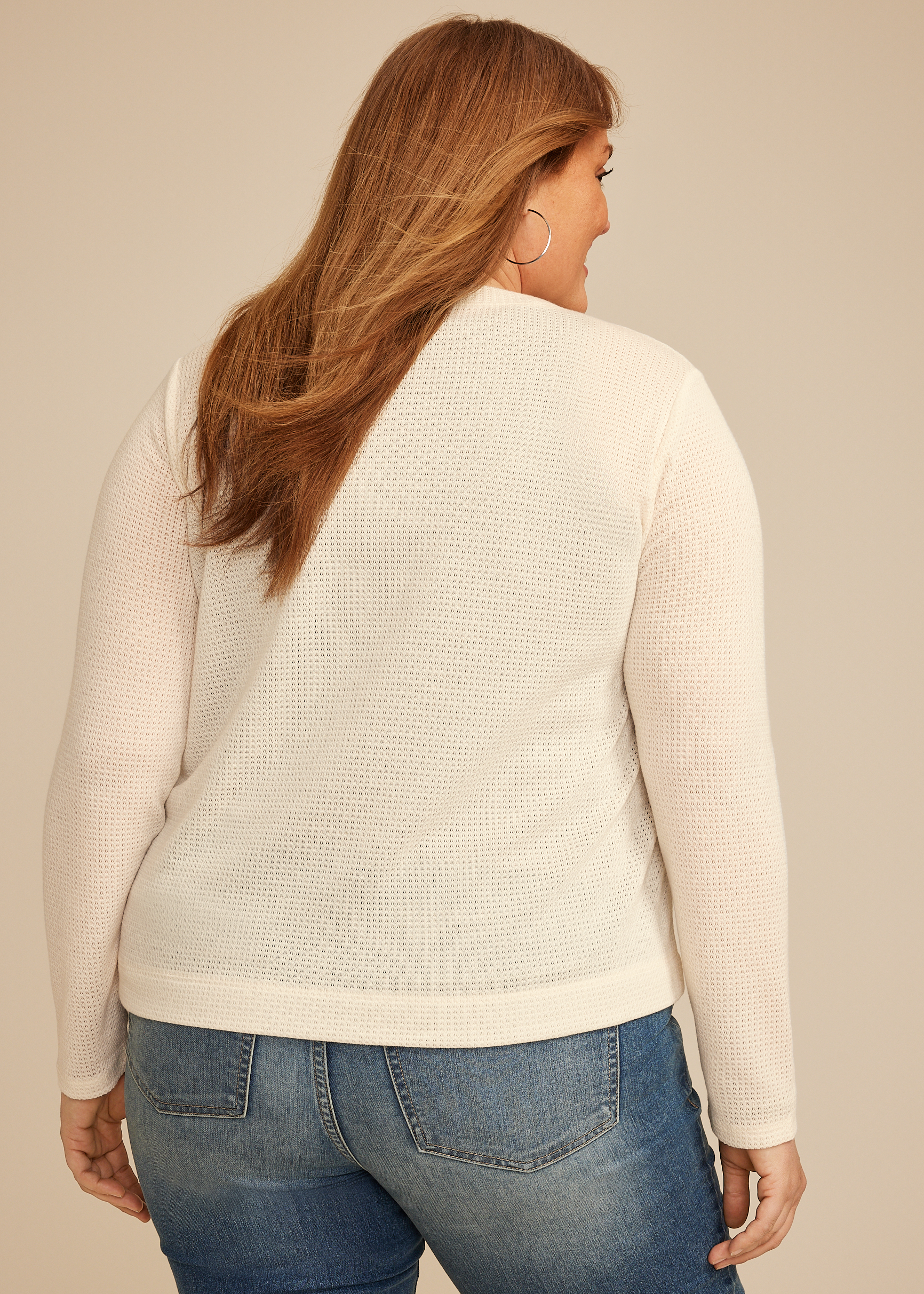 Plus Size Textured Open Front Cardigan, C8232, large