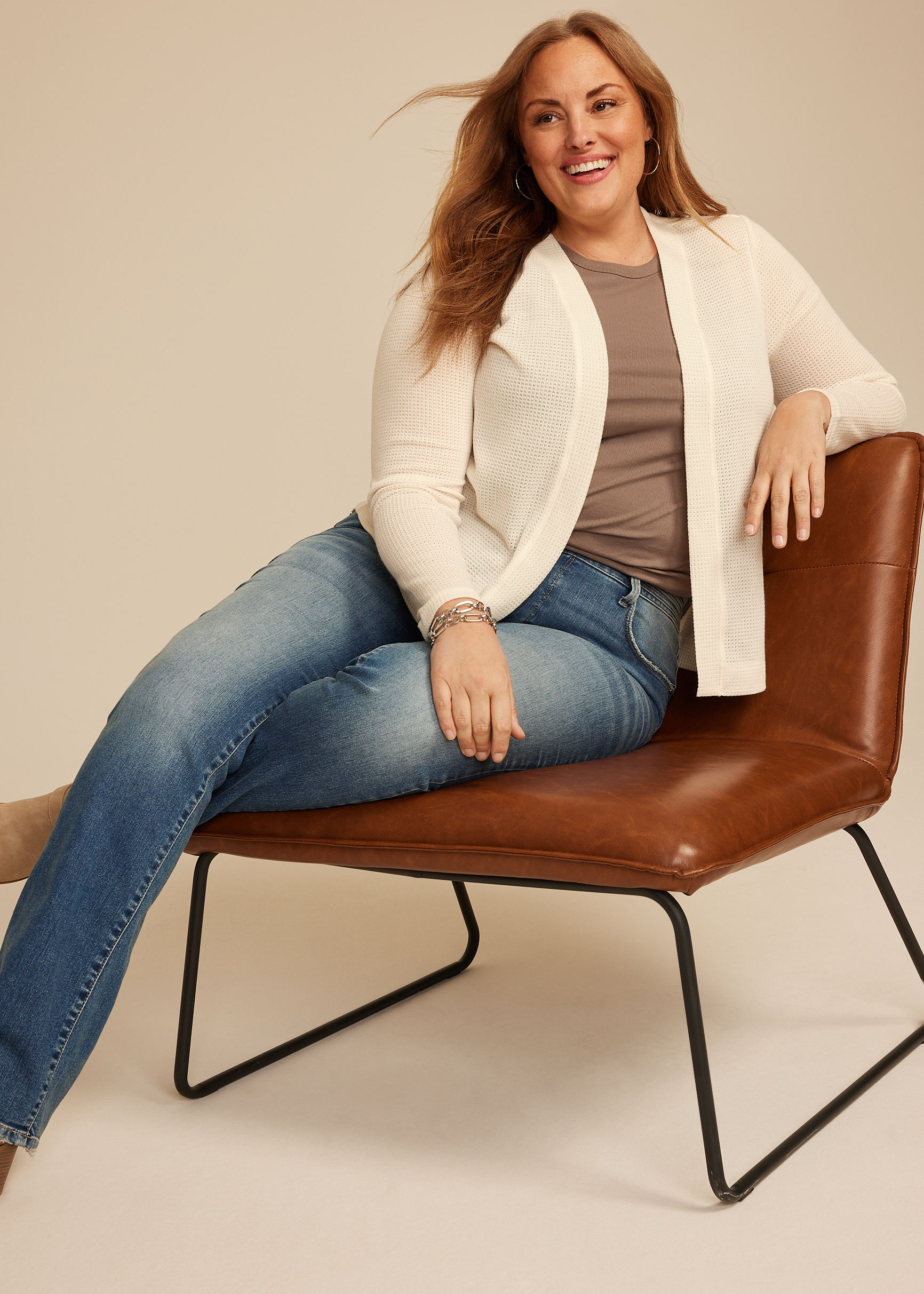 Plus Size Textured Open Front Cardigan, C8232, large