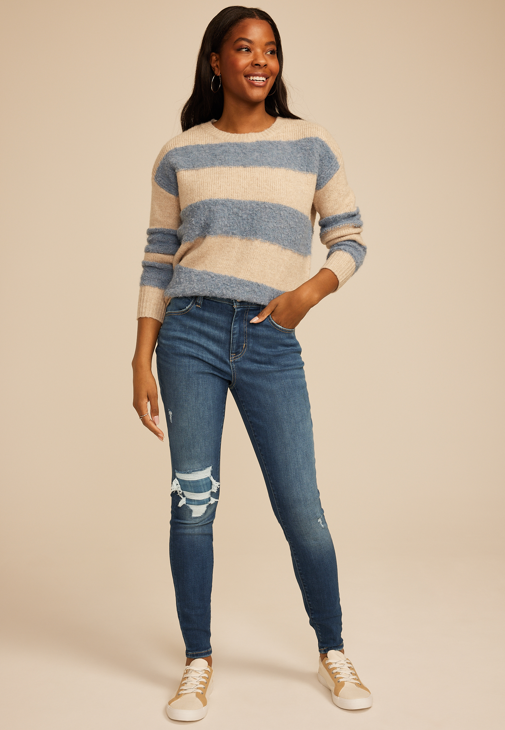 m jeans by maurices&trade; Cool Comfort High Rise Plaid Backed Jegging, C3337, large