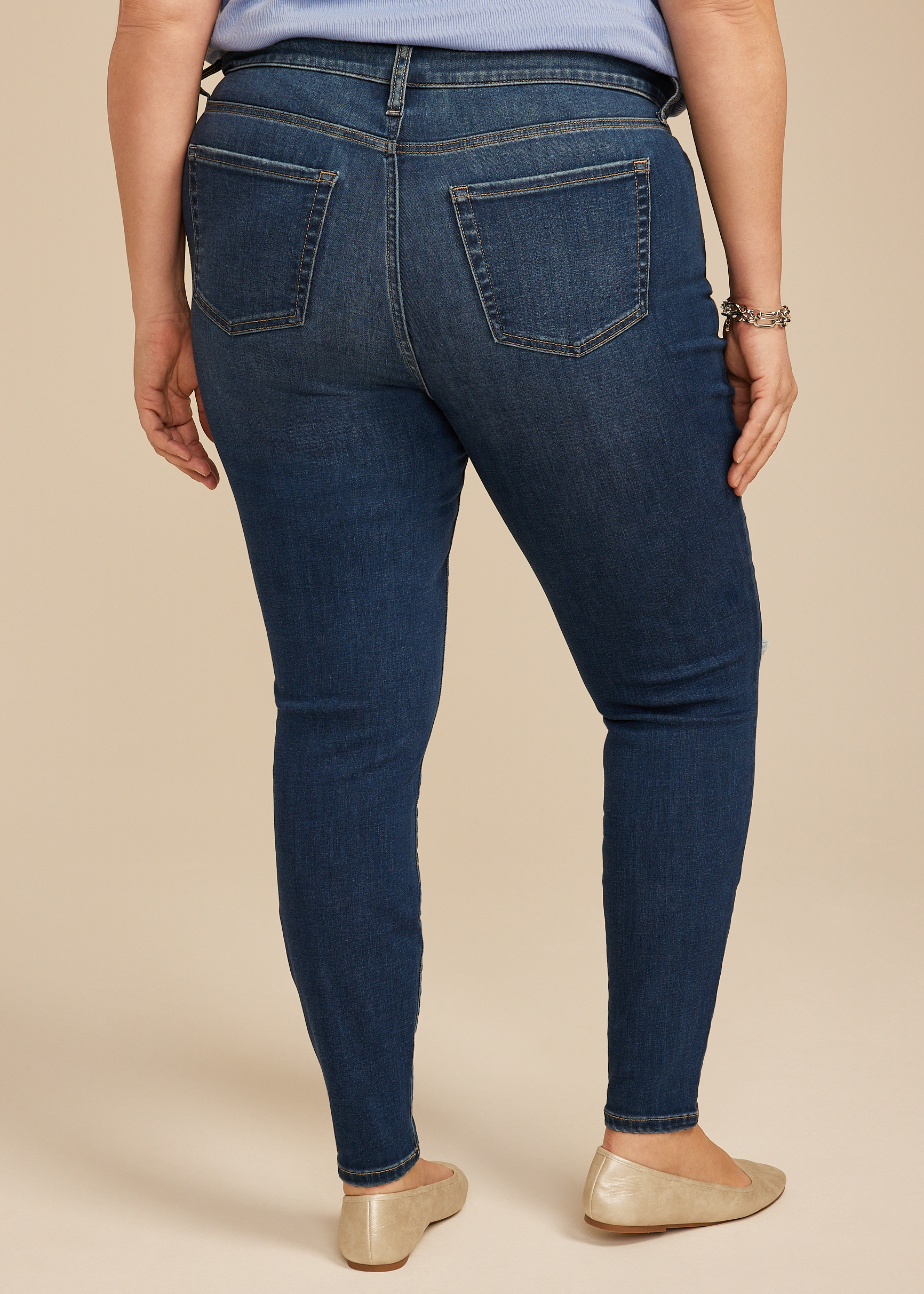 Plus Size m jeans by maurices&trade; Cool Comfort High Rise Plaid Backed Jegging, C3337, large