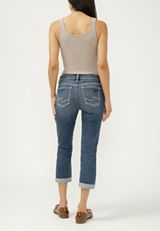 Silver Jeans Co.&reg; Elyse Mid Rise Luxe Stretch Rolled Hem Capri, C3337, small