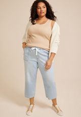 Plus Size m jeans by maurices&trade; High Rise Light Soft Straight Cropped Jean, C2806, small