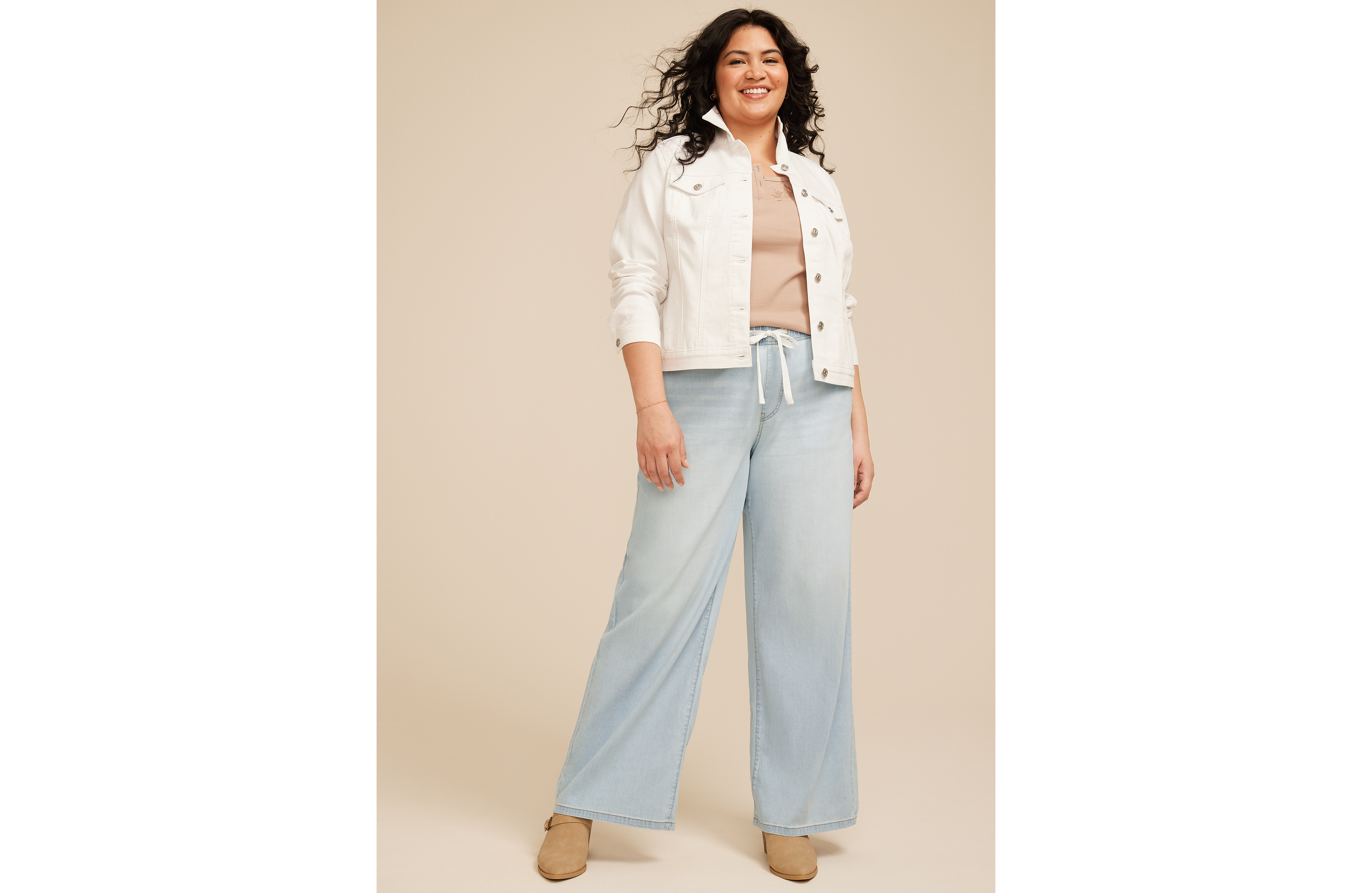 Plus m jeans by maurices™ Light Soft High Rise Wide Leg Jean