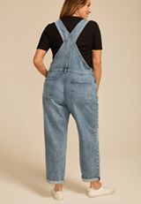 Plus Size Silver Jeans Co.&reg; Low Stretch Baggy Cuffed Hem Straight Overalls, C2806, small