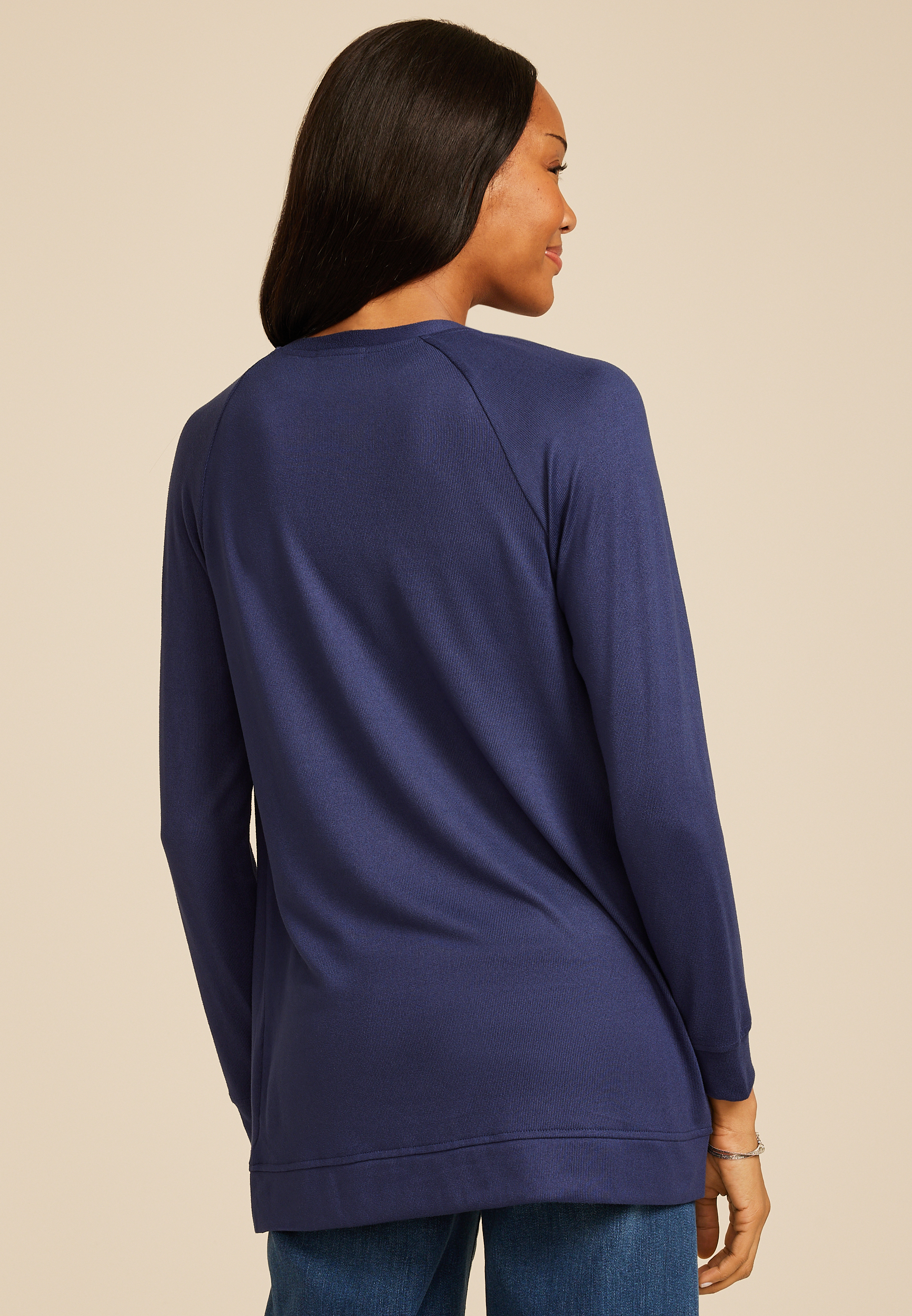 Knit Pocket Open Front Cardigan, C9486, large