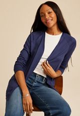 Knit Pocket Open Front Cardigan, C9486, small