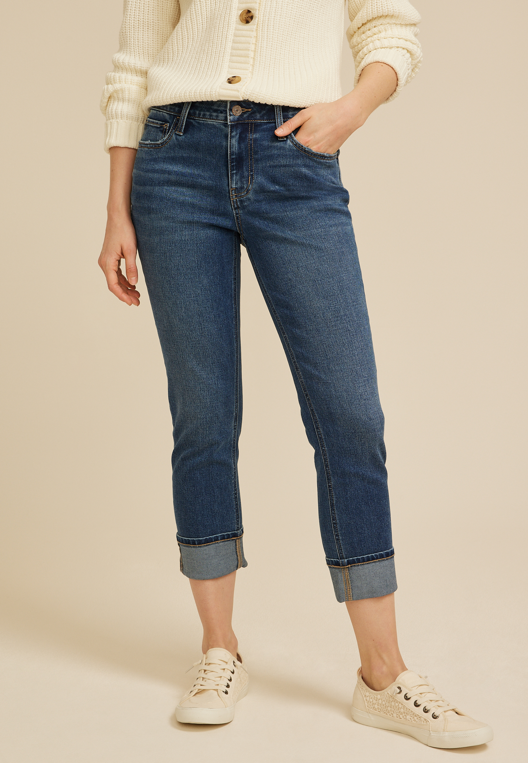 m jeans by maurices&trade; Classic Mid Rise Cropped Jean