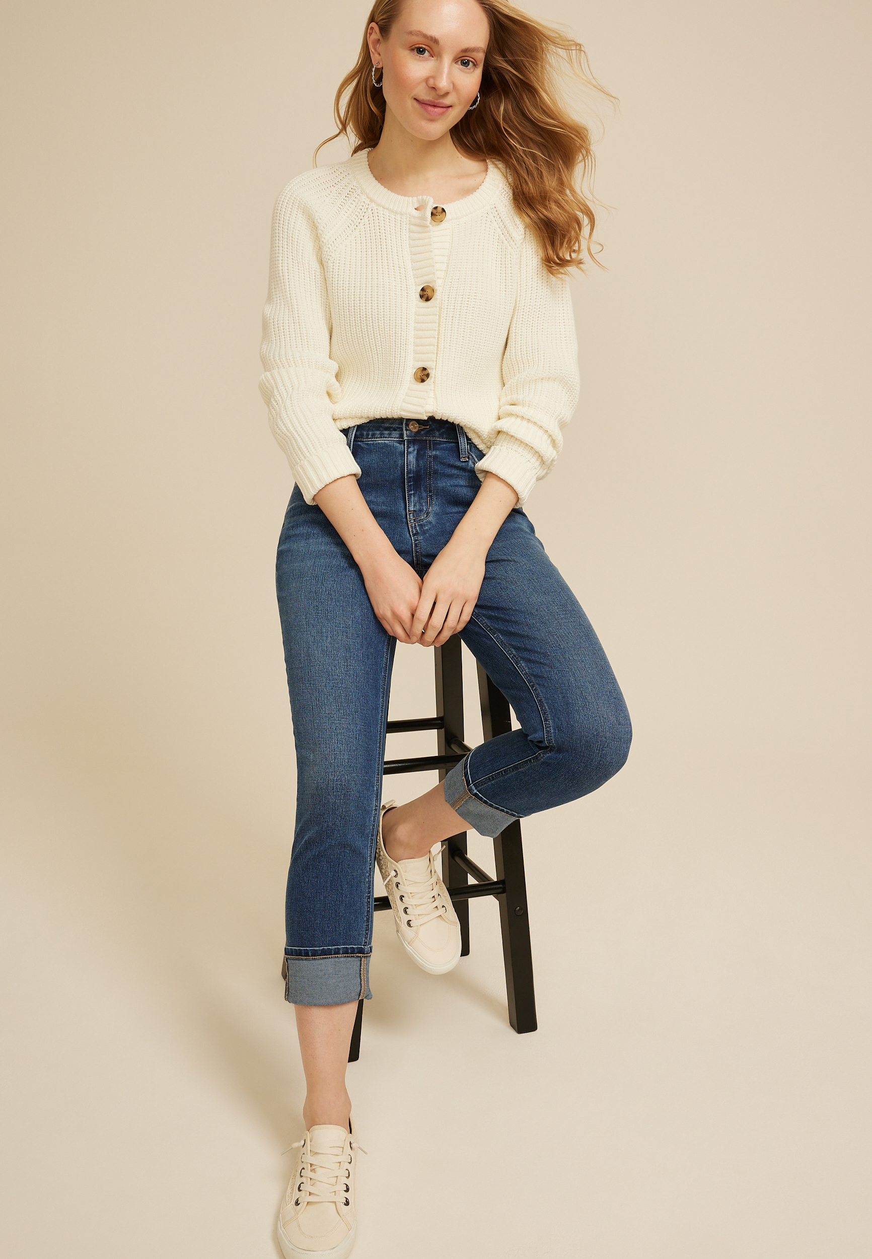 m jeans by maurices&trade; Classic Mid Rise Cropped Jean, MEDIUM SANDBLAST, large