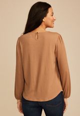 Textured Lace Inset Pintuck Blouse, C520, small