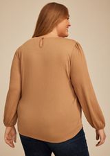 Plus Size Textured Lace Inset Pintuck Blouse, C520, small