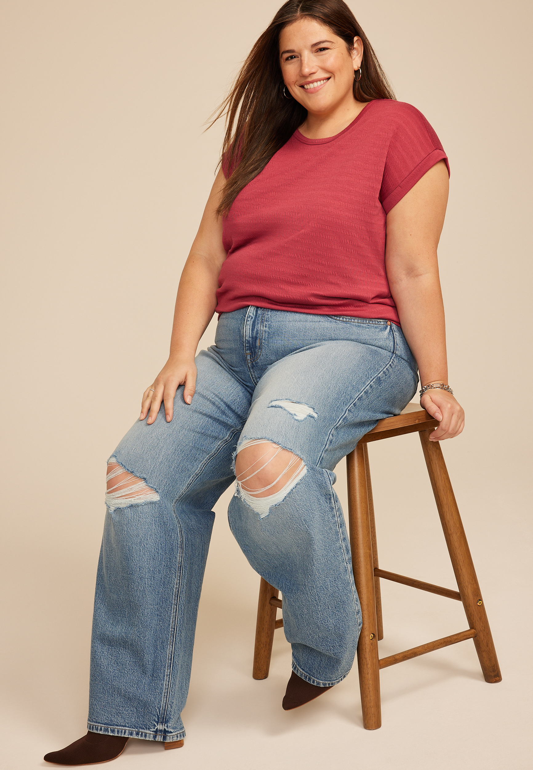 Plus Size 24/7 Textured Clara Tee - thumbnail 6