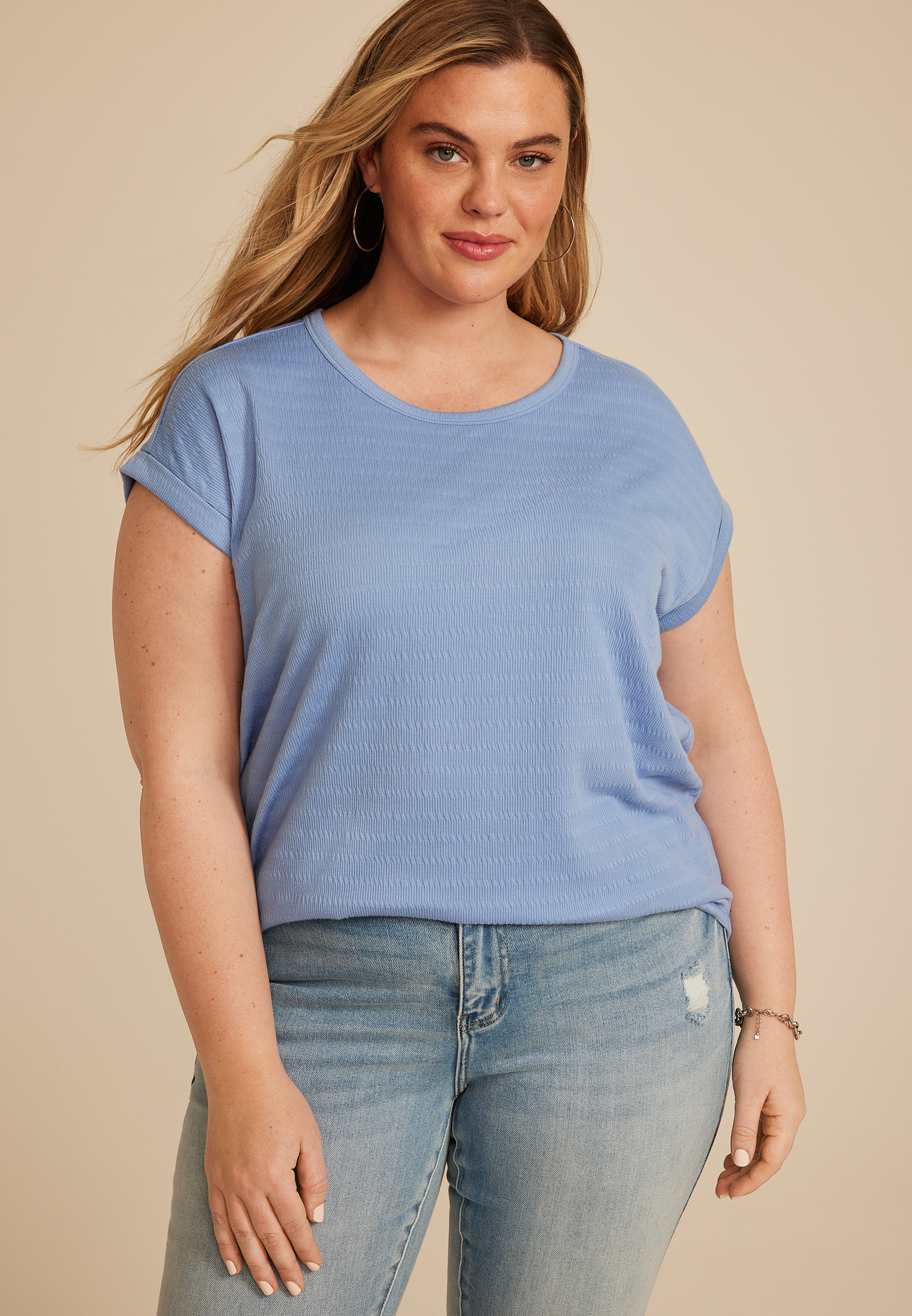 Plus Size 24/7 Textured Clara Tee