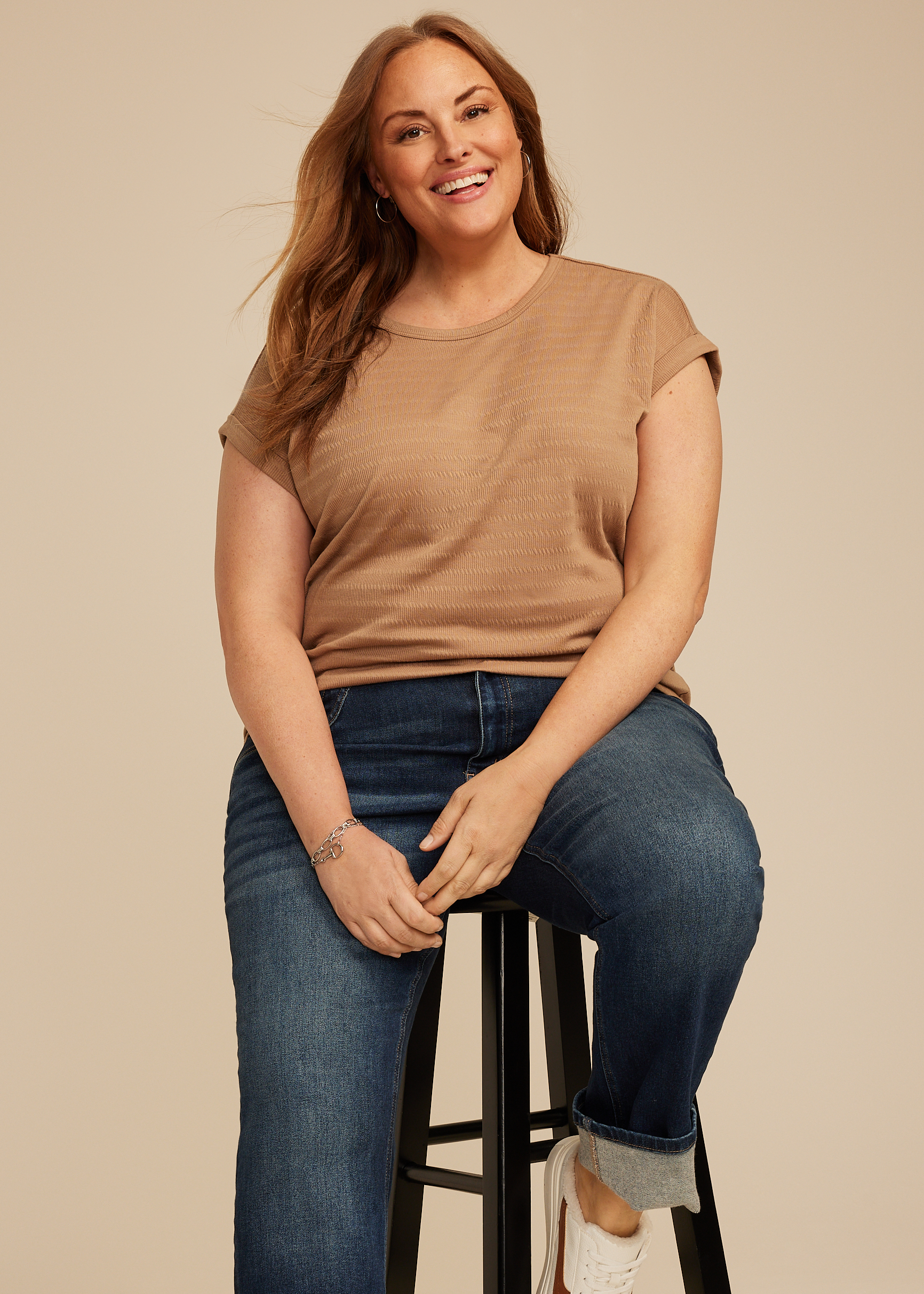 Plus Size 24/7 Textured Clara Tee - thumbnail 9