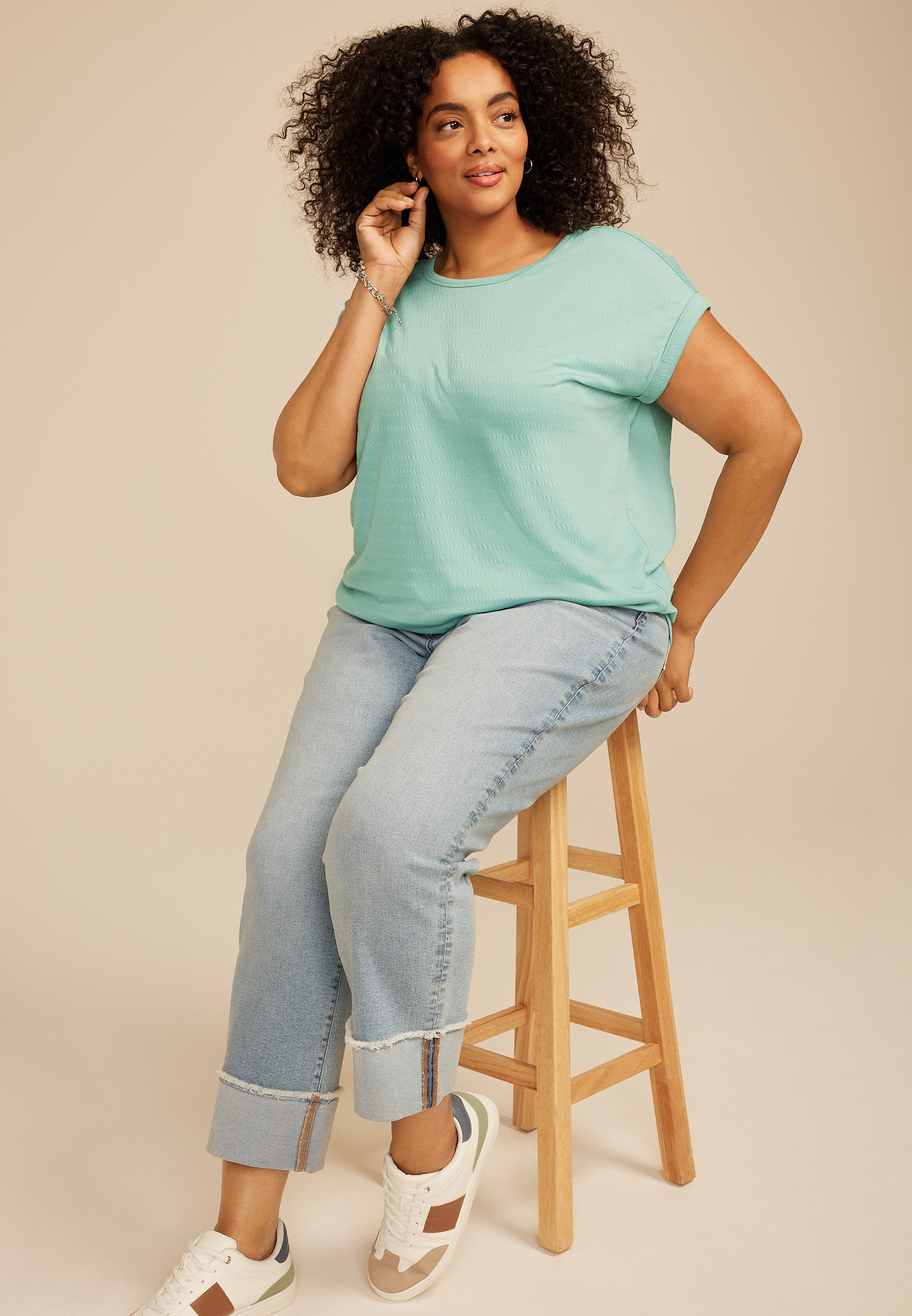 Plus Size 24/7 Textured Clara Tee, C8707, large