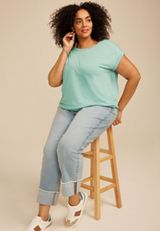 Plus Size 24/7 Textured Clara Tee, C8707, small