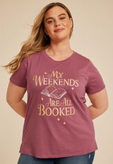 Plus Size My Weekends Are All Booked Classic Fit Graphic Tee, C6578, small