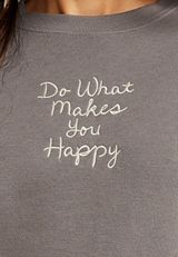 Do What Makes You Happy Embroidered Sweatshirt, C829, small