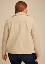 Plus Size Mixed Texture Sweater Sleeve Jacket, C254, small