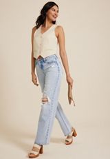 edgely&trade; High Rise Ripped Wide Leg Jean, C2806, small