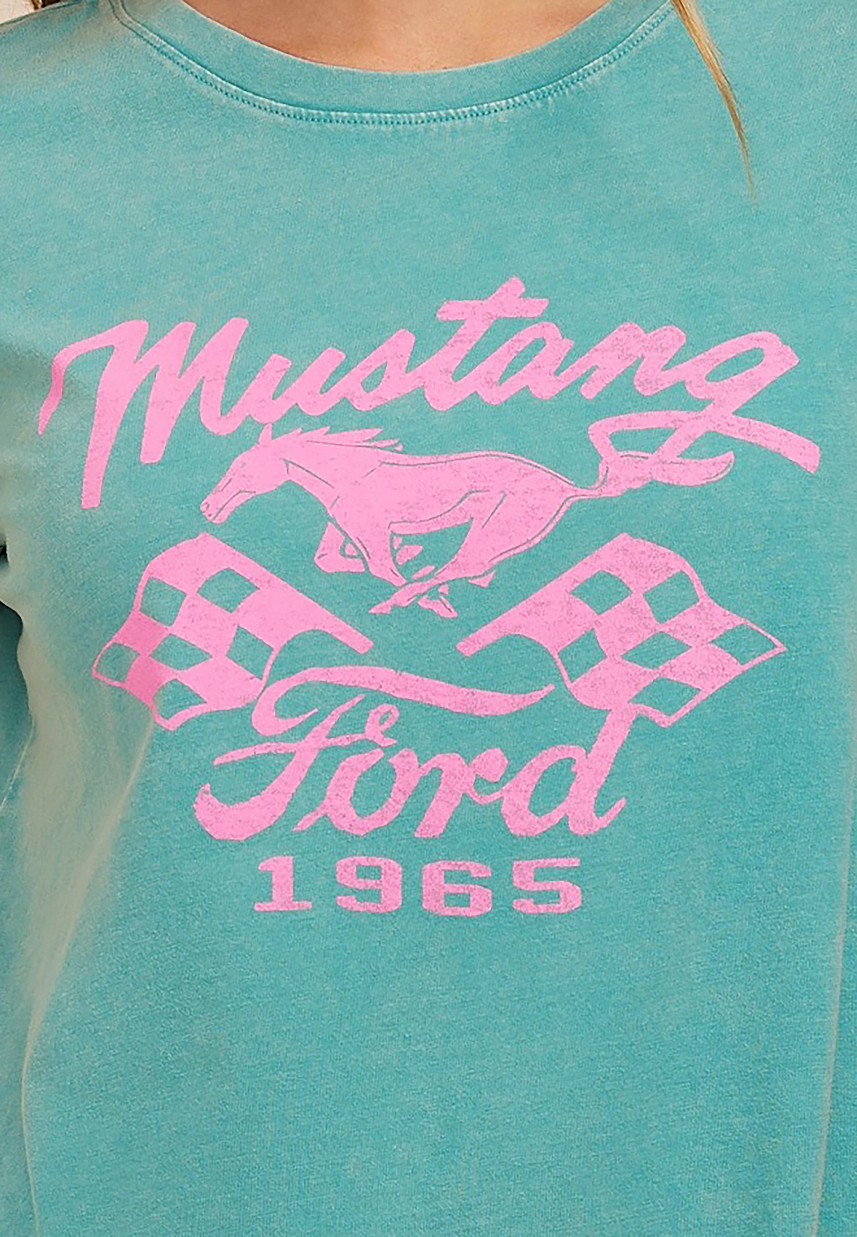 Mustang Ford 1965 Retro Classic Fit Graphic Tee, TEAL, large