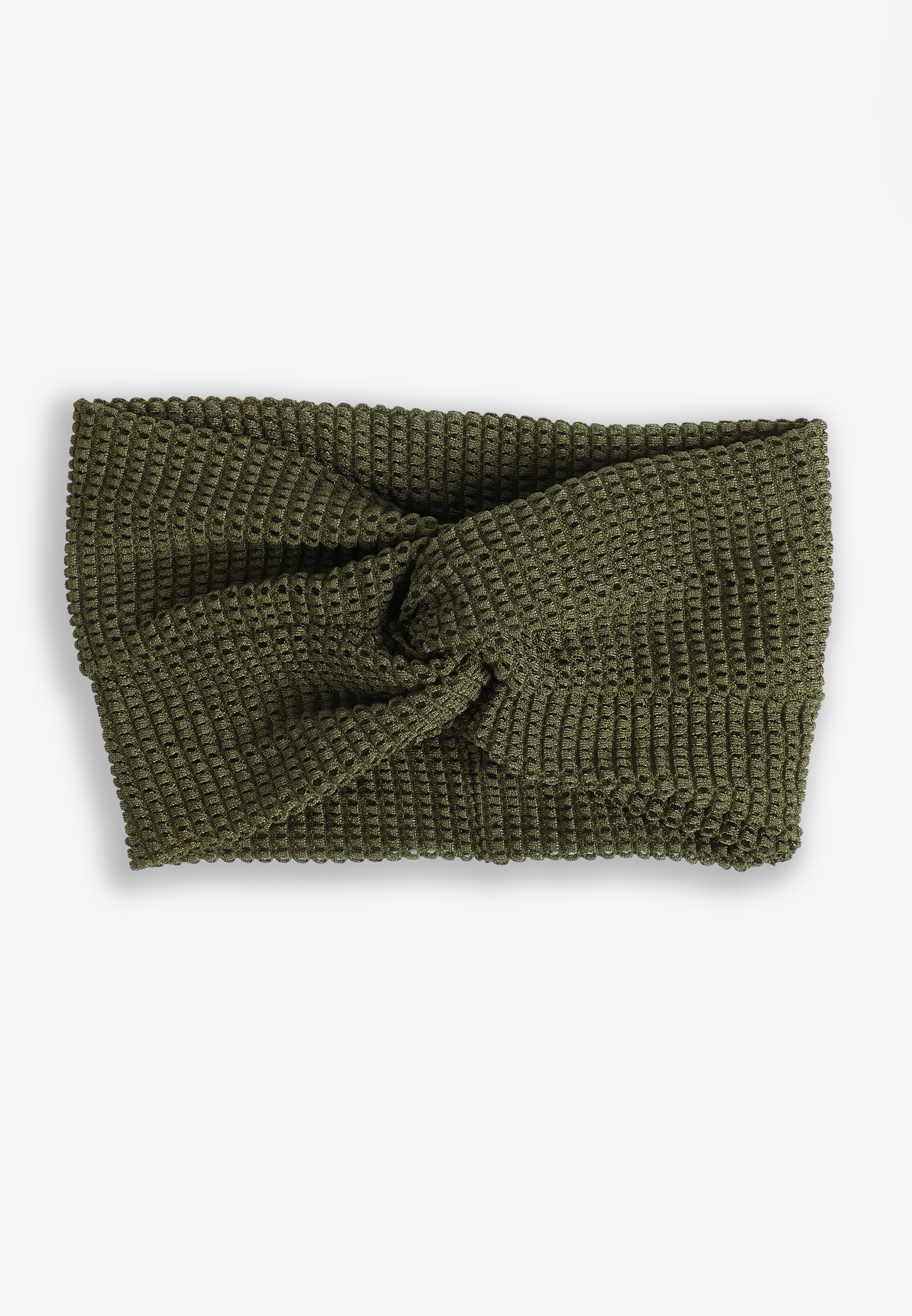 Olive Green Waffle Knit Stretch Headband