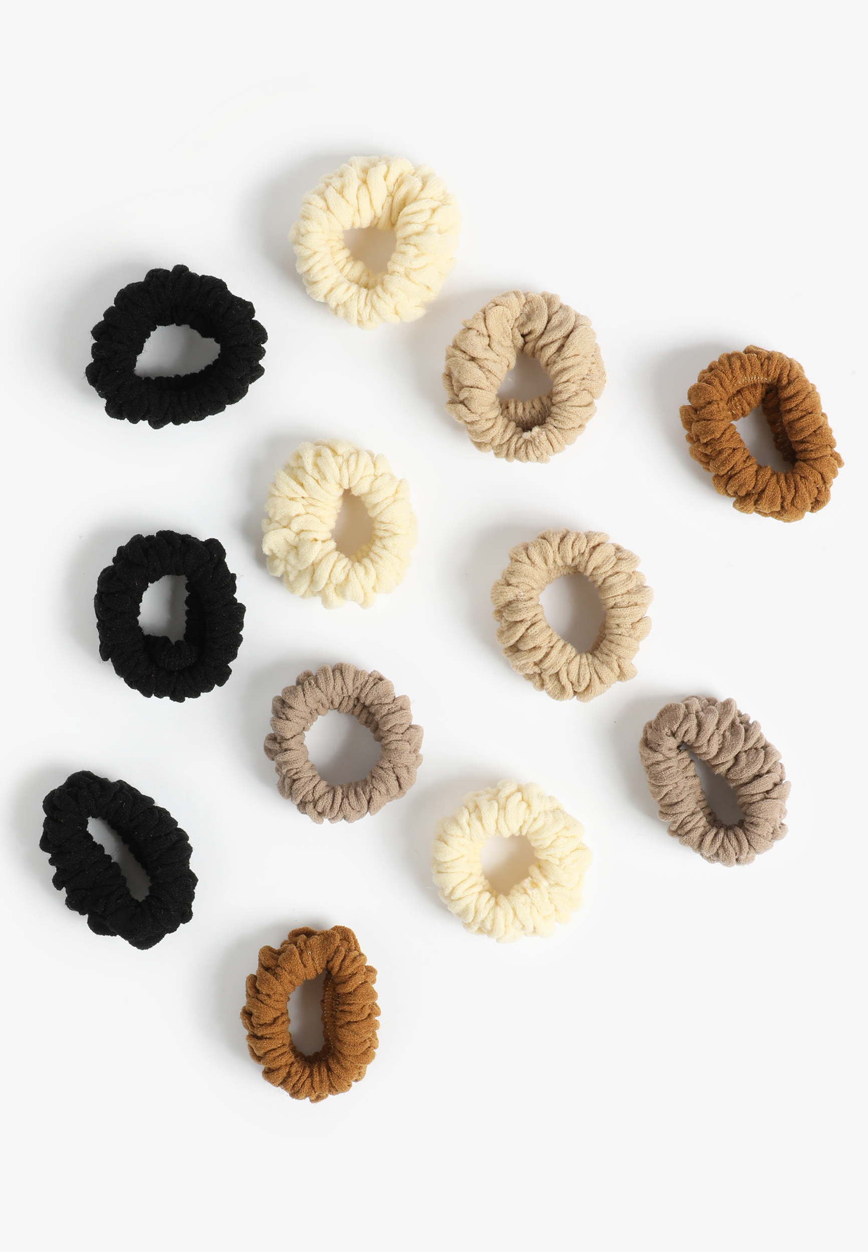 12 Pack Seamless Gathered Neutral Hair Ties