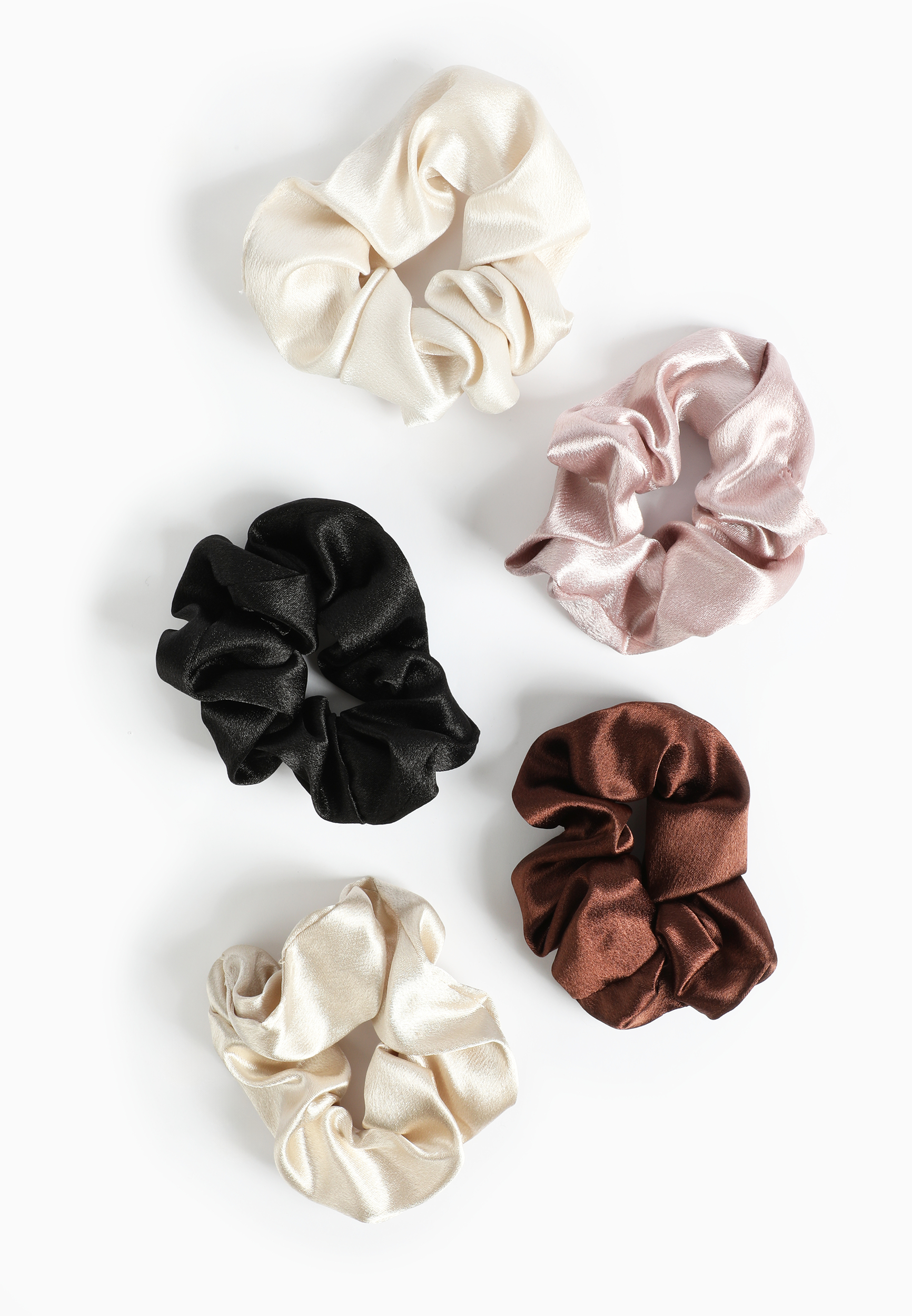 5 Pack Satin Scrunchies
